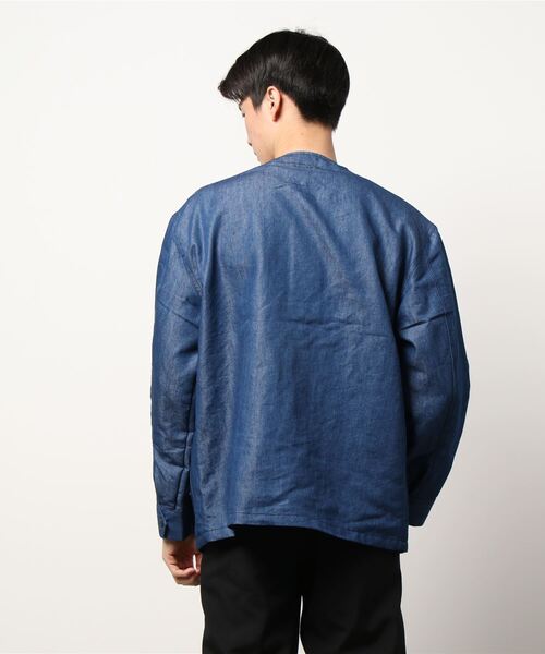 チチカカ（チチカカ）の「【ユニセックス】ノーカラーミリタリージャケット（ノーカラージャケット・メンズ・カーキ/インディゴブルー・MEDIUM/LARGE）」の21枚目の写真