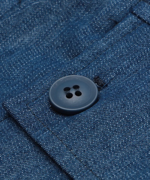 チチカカ（チチカカ）の「【ユニセックス】ノーカラーミリタリージャケット（ノーカラージャケット・メンズ・カーキ/インディゴブルー・MEDIUM/LARGE）」の16枚目の写真