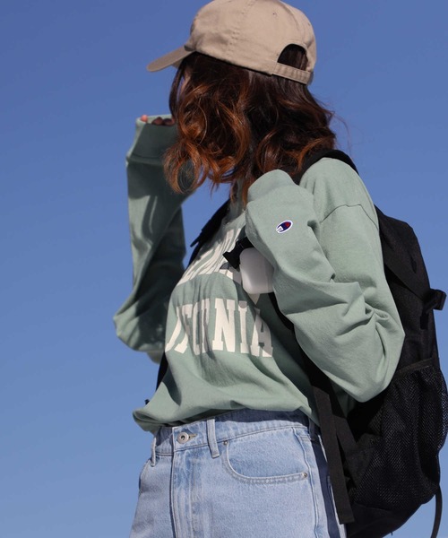 Champion（チャンピオン）の「【Champion】カレッジプリントロンＴ（Tシャツ/カットソー・レディース・ダークグレー/ホワイト/グリーン・M/L）」の15枚目の写真