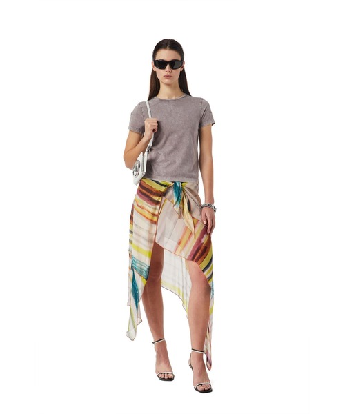 DIESEL(ディーゼル)の「レディース Tシャツ クルーネック 半袖 製品染め(Tシャツ/カットソー・レディース・パープル/オレンジ/イエロー・SMALL/LARGE/MEDIUM/X-LARGE)」の12枚目の写真