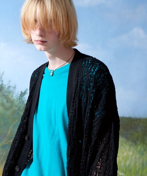 ENDER PRODUCTS(エンダープロダクツ)の「ビッグシルエット レース編みVネックニットカーディガン 【ENDER PRODUCTS/エンダープロダクツ】(カーディガン/ボレロ・メンズ・ブラック/グレー/レッド/グリーン系・M/L)」の10枚目の写真