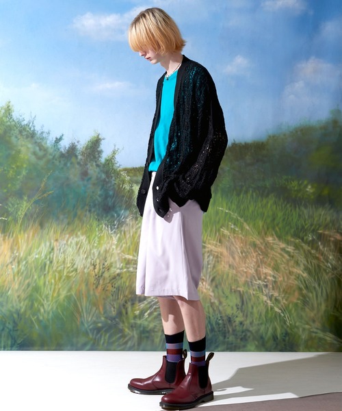 ENDER PRODUCTS(エンダープロダクツ)の「ビッグシルエット レース編みVネックニットカーディガン 【ENDER PRODUCTS/エンダープロダクツ】(カーディガン/ボレロ・メンズ・ブラック/グレー/レッド/グリーン系・M/L)」の13枚目の写真