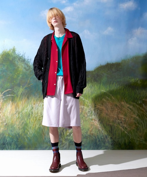 ENDER PRODUCTS(エンダープロダクツ)の「ビッグシルエット レース編みVネックニットカーディガン 【ENDER PRODUCTS/エンダープロダクツ】(カーディガン/ボレロ・メンズ・ブラック/グレー/レッド/グリーン系・M/L)」の15枚目の写真