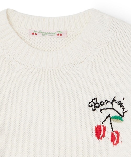 Bonpoint(ボンポワン)の「チェリーの刺繍セーター(ニット/セーター・キッズ・ホワイト系その他・105/115/125)」の3枚目の写真