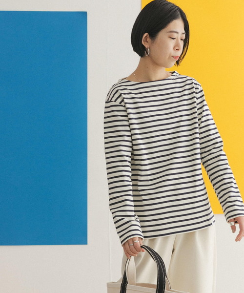 FORK&SPOON(フォークアンドスプーン)の「FORK&SPOON ボートネックボーダー(Tシャツ/カットソー・レディース・グリーン系その他/ブルー系その他/ホワイト系その他/ブラック系その他・1/2)」の4枚目の写真