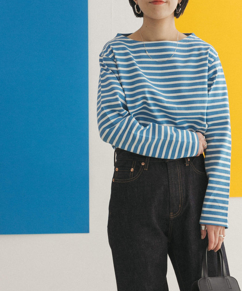 FORK&SPOON(フォークアンドスプーン)の「FORK&SPOON ボートネックボーダー(Tシャツ/カットソー・レディース・グリーン系その他/ブルー系その他/ホワイト系その他/ブラック系その他・1/2)」の5枚目の写真