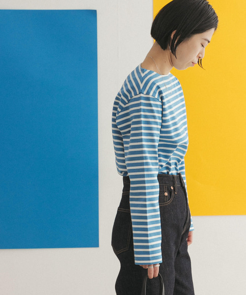 FORK&SPOON(フォークアンドスプーン)の「FORK&SPOON ボートネックボーダー(Tシャツ/カットソー・レディース・グリーン系その他/ブルー系その他/ホワイト系その他/ブラック系その他・1/2)」の6枚目の写真