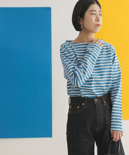 FORK&SPOON(フォークアンドスプーン)の「FORK&SPOON ボートネックボーダー(Tシャツ/カットソー・レディース・グリーン系その他/ブルー系その他/ホワイト系その他/ブラック系その他・1/2)」の9枚目の写真