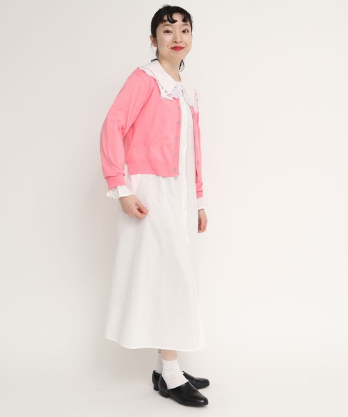 I am I in fact...(アイアムアイインファクト)の「コットン数字刺繍クルーカーディガン(カーディガン/ボレロ・レディース・イエロー/パープル/ブラック/ピンク/グリーン・FREE)」の16枚目の写真