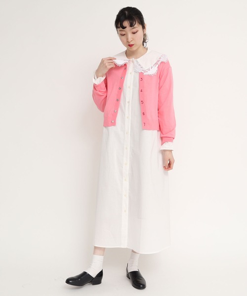 I am I in fact...(アイアムアイインファクト)の「コットン数字刺繍クルーカーディガン(カーディガン/ボレロ・レディース・イエロー/パープル/ブラック/ピンク/グリーン・FREE)」の18枚目の写真