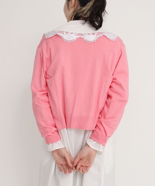 I am I in fact...(アイアムアイインファクト)の「コットン数字刺繍クルーカーディガン(カーディガン/ボレロ・レディース・イエロー/パープル/ブラック/ピンク/グリーン・FREE)」の10枚目の写真