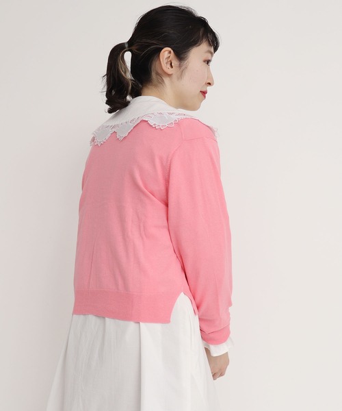 I am I in fact...(アイアムアイインファクト)の「コットン数字刺繍クルーカーディガン(カーディガン/ボレロ・レディース・イエロー/パープル/ブラック/ピンク/グリーン・FREE)」の11枚目の写真