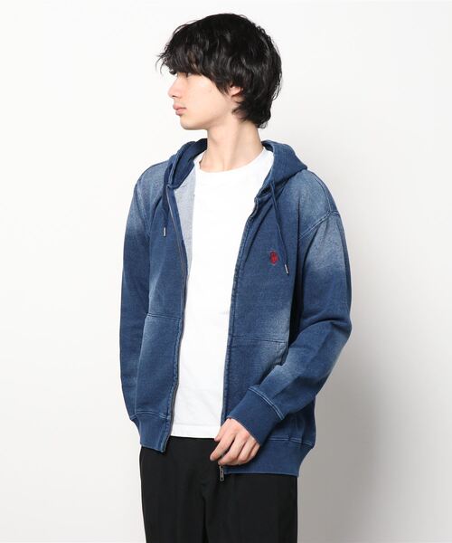 U.S. POLO ASSN.(ユーエスポロアッスン)の「U.S. POLO ASSN. / ユーエスポロアッスン 別注 コラボ カットデニムパーカー(パーカー・メンズ・インディゴブルー/ブルー・MEDIUM/LARGE)」の11枚目の写真