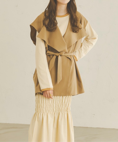 Ambre Neige(アンブルネージュ)の「【新色追加】オーバーサイズジレ/WEB/EC限定商品(ベスト・レディース・ダークブラウン/ベージュ/アイボリー・FREE)」の7枚目の写真