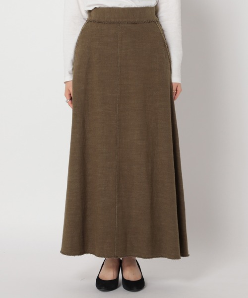 JOURNAL STANDARD relume(ジャーナルスタンダード レリューム)の「リネンコットンカットオフAラインスカート(スカート・レディース・カーキ・38/36)」の12枚目の写真
