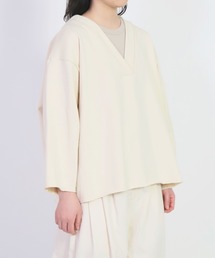 [ARTE POVERA] 21sp10 30/裏毛 Vネック８分袖トレーナー