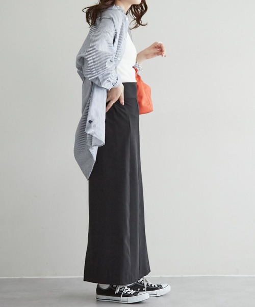 DISCOAT（ディスコート）の「ハイウエストナロースカート（スカート・レディース・ブラック/ライトグレー/オレンジ/グリーン・FREE）」の15枚目の写真