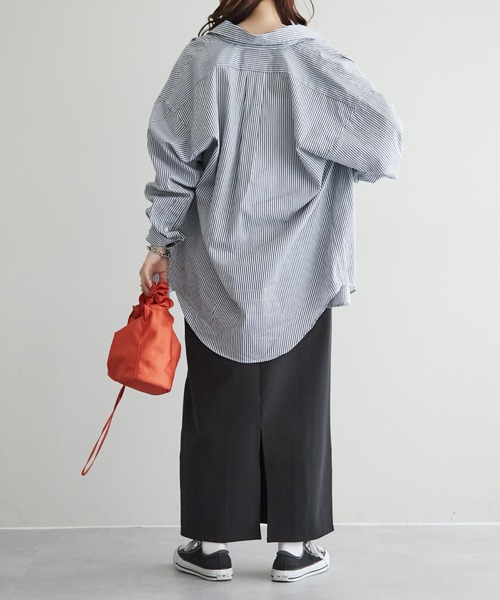 DISCOAT（ディスコート）の「ハイウエストナロースカート（スカート・レディース・ブラック/ライトグレー/オレンジ/グリーン・FREE）」の5枚目の写真