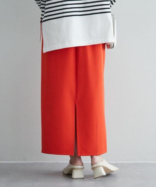 DISCOAT（ディスコート）の「ハイウエストナロースカート（スカート・レディース・ブラック/ライトグレー/オレンジ/グリーン・FREE）」の22枚目の写真