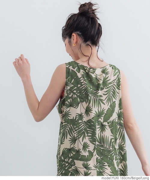 coca（coca）（コカ）の「リーフ柄リゾートワンピース（ワンピース・レディース・ベージュ・SHORT/LONG）」の7枚目の写真