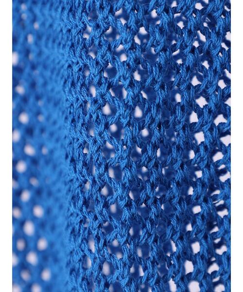 Green　Parks（グリーンパークス）の「袖ボリュームメッシュニットプルオーバー（ニット/セーター・レディース・ブラック/オフホワイト/ブルー・FREE）」の8枚目の写真