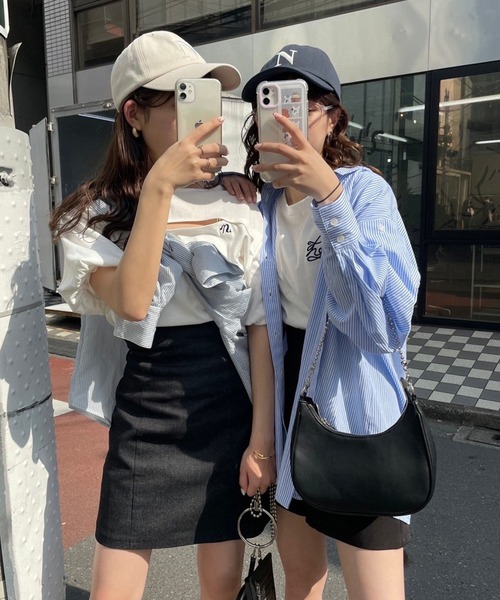 one after another NICE CLAUP（ワンアフターアナザーナイスクラップ）の「ロゴ刺しゅうTee（Tシャツ/カットソー・レディース・オフホワイト/ピンク/オートミール/ブラック・FREE）」の19枚目の写真