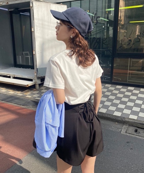 one after another NICE CLAUP（ワンアフターアナザーナイスクラップ）の「ロゴ刺しゅうTee（Tシャツ/カットソー・レディース・オフホワイト/ピンク/オートミール/ブラック・FREE）」の5枚目の写真