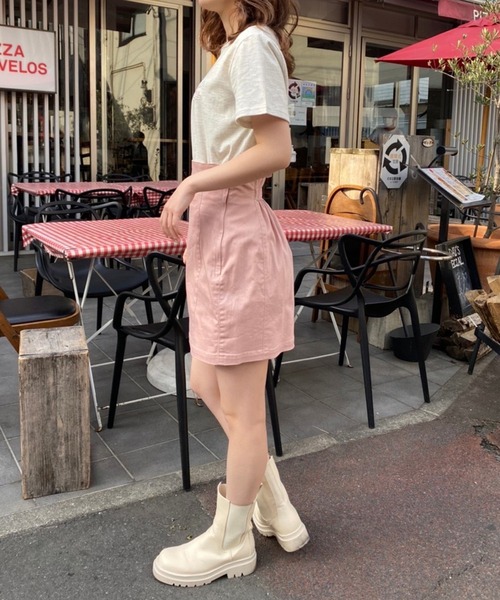 one after another NICE CLAUP（ワンアフターアナザーナイスクラップ）の「ロゴ刺しゅうTee（Tシャツ/カットソー・レディース・オフホワイト/ピンク/オートミール/ブラック・FREE）」の21枚目の写真