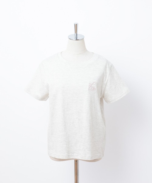 one after another NICE CLAUP（ワンアフターアナザーナイスクラップ）の「ロゴ刺しゅうTee（Tシャツ/カットソー・レディース・オフホワイト/ピンク/オートミール/ブラック・FREE）」の22枚目の写真