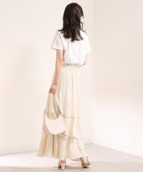 one after another NICE CLAUP（ワンアフターアナザーナイスクラップ）の「ロゴ刺しゅうTee（Tシャツ/カットソー・レディース・オフホワイト/ピンク/オートミール/ブラック・FREE）」の6枚目の写真