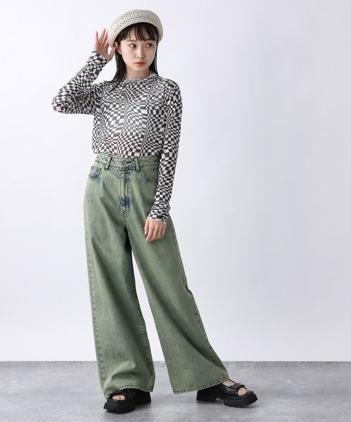 JEANASIS（ジーナシス）の「ウェーブキカメッシュプルオーバーLS/285272（Tシャツ/カットソー・レディース・グレー系その他/ベージュ系その他/ブルー系その他・FREE）」の14枚目の写真