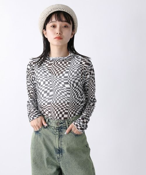 JEANASIS（ジーナシス）の「ウェーブキカメッシュプルオーバーLS/285272（Tシャツ/カットソー・レディース・グレー系その他/ベージュ系その他/ブルー系その他・FREE）」の10枚目の写真