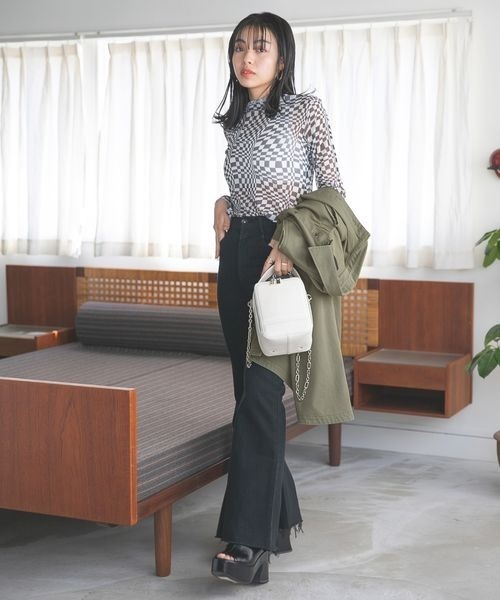 JEANASIS（ジーナシス）の「ウェーブキカメッシュプルオーバーLS/285272（Tシャツ/カットソー・レディース・グレー系その他/ベージュ系その他/ブルー系その他・FREE）」の18枚目の写真