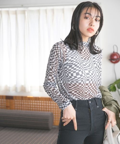 JEANASIS（ジーナシス）の「ウェーブキカメッシュプルオーバーLS/285272（Tシャツ/カットソー・レディース・グレー系その他/ベージュ系その他/ブルー系その他・FREE）」の20枚目の写真