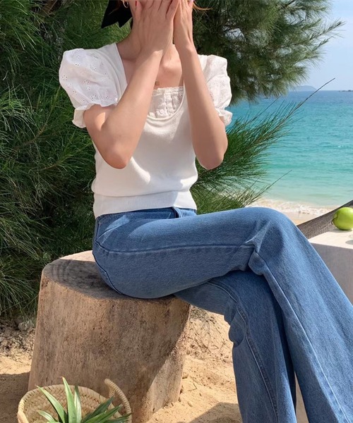 Leja（レジャ）の「【LEJA】裾フレアデニムパンツ（デニムパンツ・レディース・ブルー・MEDIUM/SMALL）」の2枚目の写真