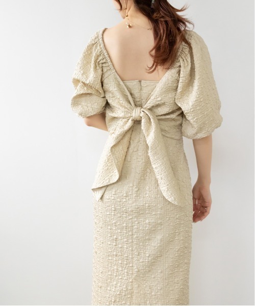 RANDA(ランダ)の「ノットデザインブラウスセットワンピース(ワンピース・レディース・ベージュ/カーキ/ブルー/パープル・1/0)」の14枚目の写真