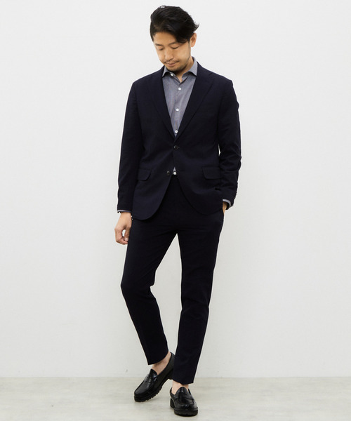 MEN'S MELROSE（メンズメルローズ）の「シアサッカーストレッチスラックス（スラックス・メンズ・ネイビー/ブルー系その他・2/4/3/5）」の14枚目の写真