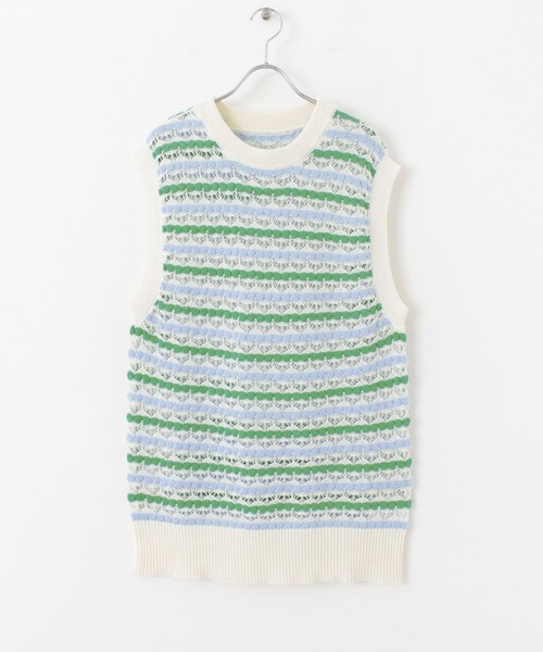 HEYUMM(ヘユム)の「カラフルスカシアミニットベスト(ベスト・レディース・ブラック/ピンク/グリーン・ONE)」の5枚目の写真