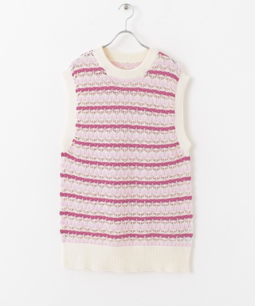 HEYUMM(ヘユム)の「カラフルスカシアミニットベスト(ベスト・レディース・ブラック/ピンク/グリーン・ONE)」の6枚目の写真