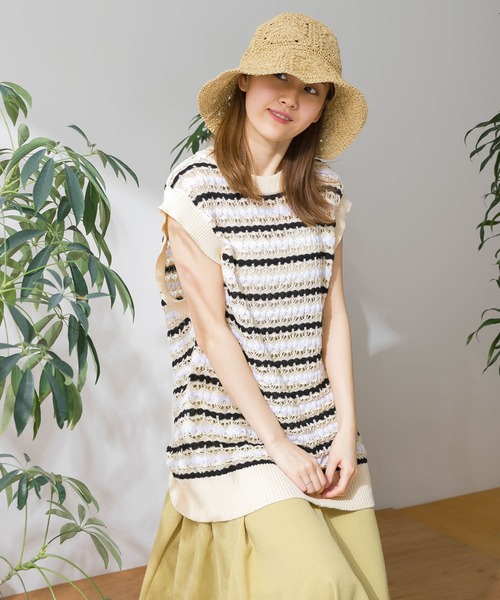 HEYUMM(ヘユム)の「カラフルスカシアミニットベスト(ベスト・レディース・ブラック/ピンク/グリーン・ONE)」の11枚目の写真