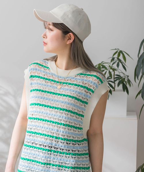 HEYUMM(ヘユム)の「カラフルスカシアミニットベスト(ベスト・レディース・ブラック/ピンク/グリーン・ONE)」の19枚目の写真