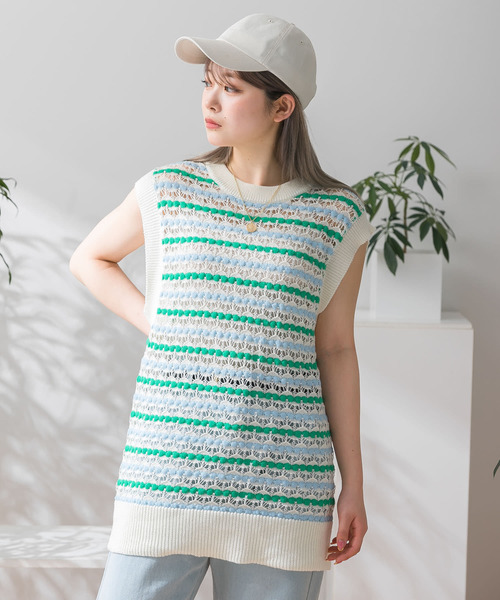 HEYUMM(ヘユム)の「カラフルスカシアミニットベスト(ベスト・レディース・ブラック/ピンク/グリーン・ONE)」の20枚目の写真