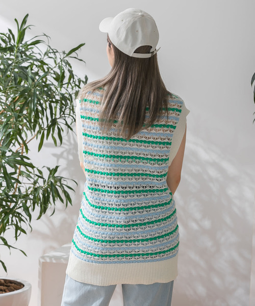 HEYUMM(ヘユム)の「カラフルスカシアミニットベスト(ベスト・レディース・ブラック/ピンク/グリーン・ONE)」の21枚目の写真