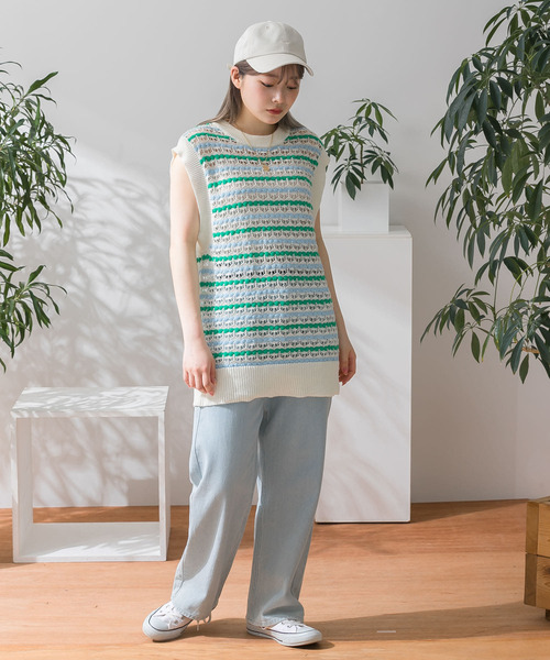 HEYUMM(ヘユム)の「カラフルスカシアミニットベスト(ベスト・レディース・ブラック/ピンク/グリーン・ONE)」の22枚目の写真