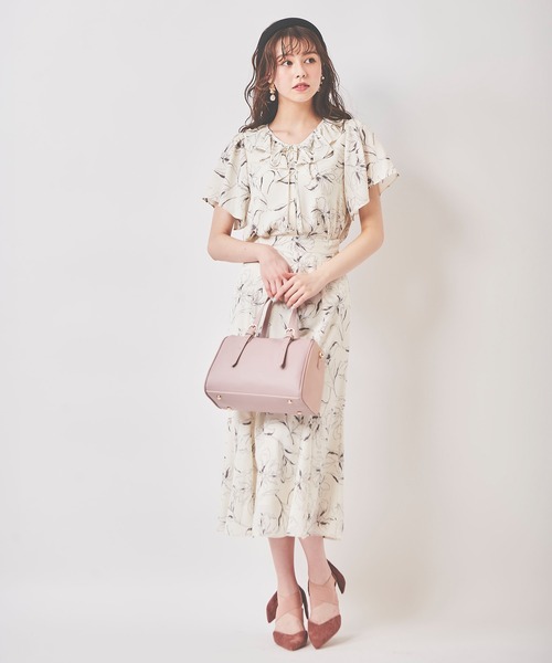 SET(セット)の「《WEB限定》フラワーシアーセットアップ(ワンピース・レディース・ブラック/ピンク/オフホワイト・38/36)」の5枚目の写真