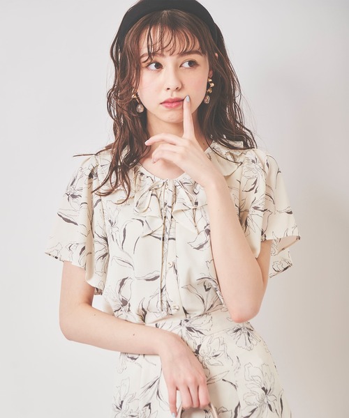 SET(セット)の「《WEB限定》フラワーシアーセットアップ(ワンピース・レディース・ブラック/ピンク/オフホワイト・38/36)」の9枚目の写真