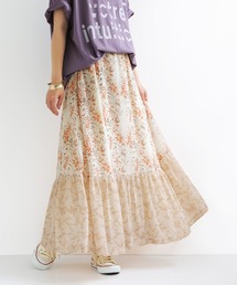 osharewalker | 『花柄切替ティアードスカート』(スカート)