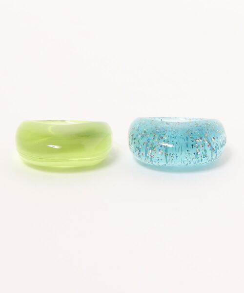 bonjour records（ボンジュールレコーズ）の「La Manso MIX RING（ネックレス・レディース・ブラック/グリーン・M）」の2枚目の写真