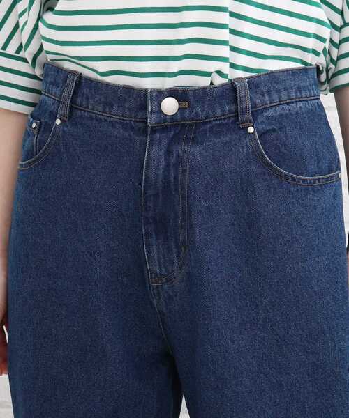 SHOO・LA・RUE（シューラルー）の「◆ワイドストレートデニムパンツ（デニムパンツ・レディース・ブルー/ダークネイビー・02/03/04）」の6枚目の写真