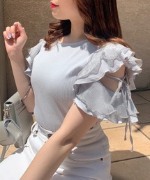 OLIVE des OLIVE | 袖フリルプルオーバー(Tシャツ/カットソー)